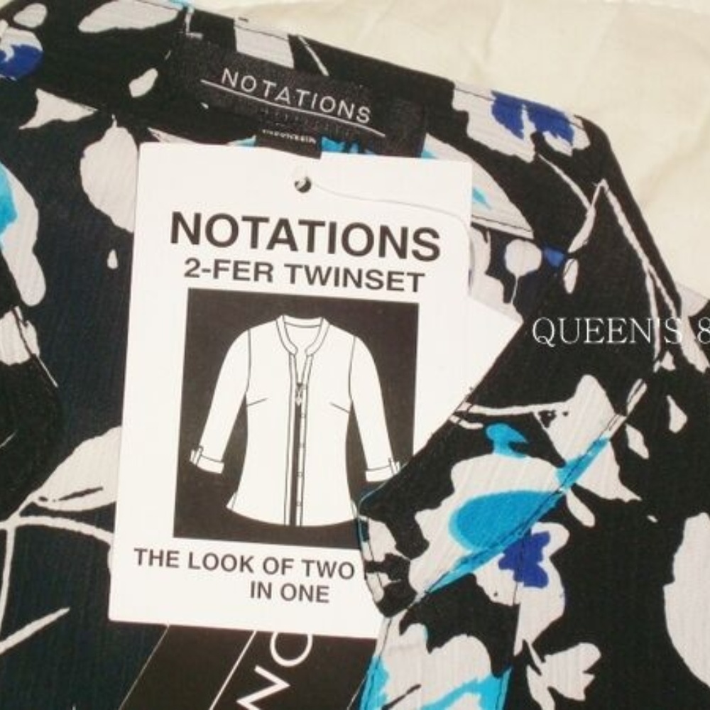 Nwt Notations S Floral Necklace Blouse - Picture 3 of 5